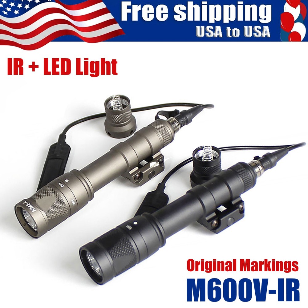 LED Flashlight M600V infrared Light IR &  LED Light combo with Switch + Tail Cap