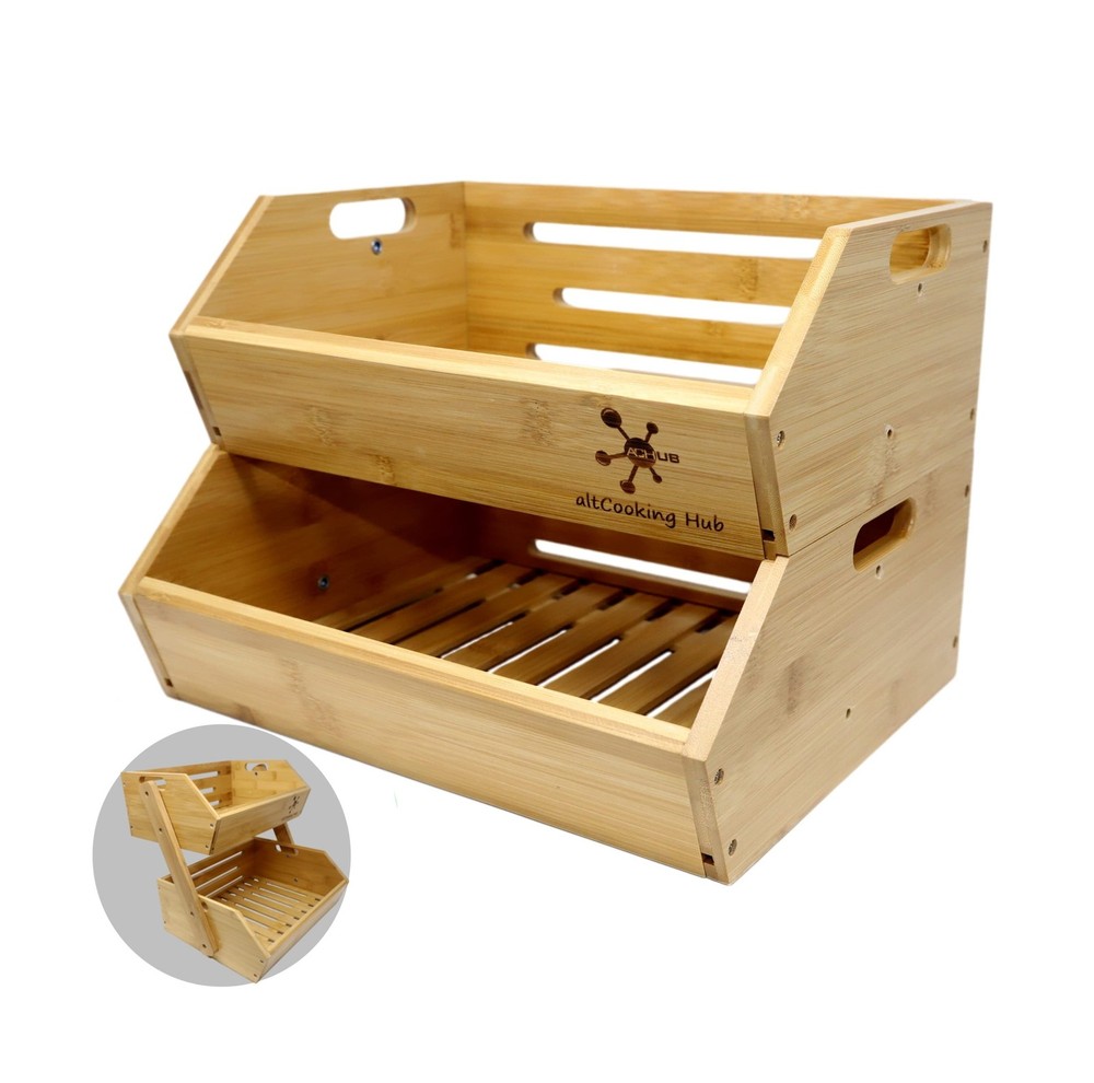 Bamboo Storage Bin - Multipurpose Open Front Stacking Bins for ... FAST USA SHIP
