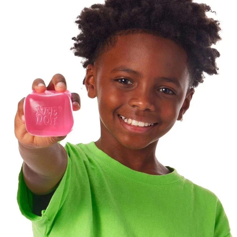 Nee Doh Nice Cube - Super Solid Squish! (Pink) - Brand New