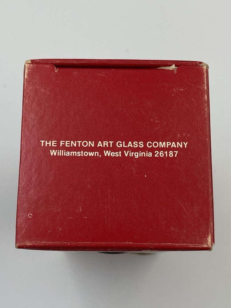 Fenton Hand Painted Red Christmas Bell In Box Missing Clapper 4 1/4” Signed