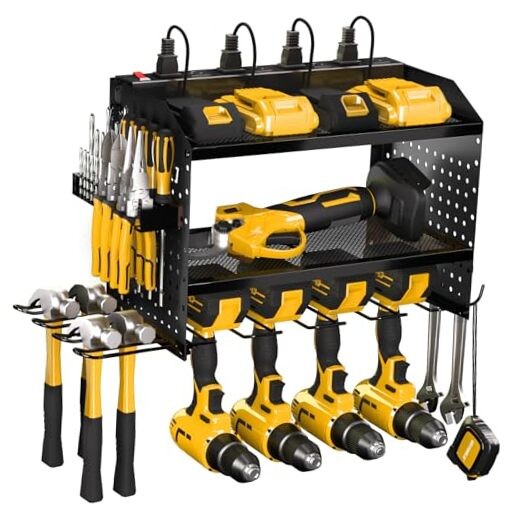 Power Tool Organizer with Charging Station, Heavy Duty Modular 3 Layer BLACK-PC