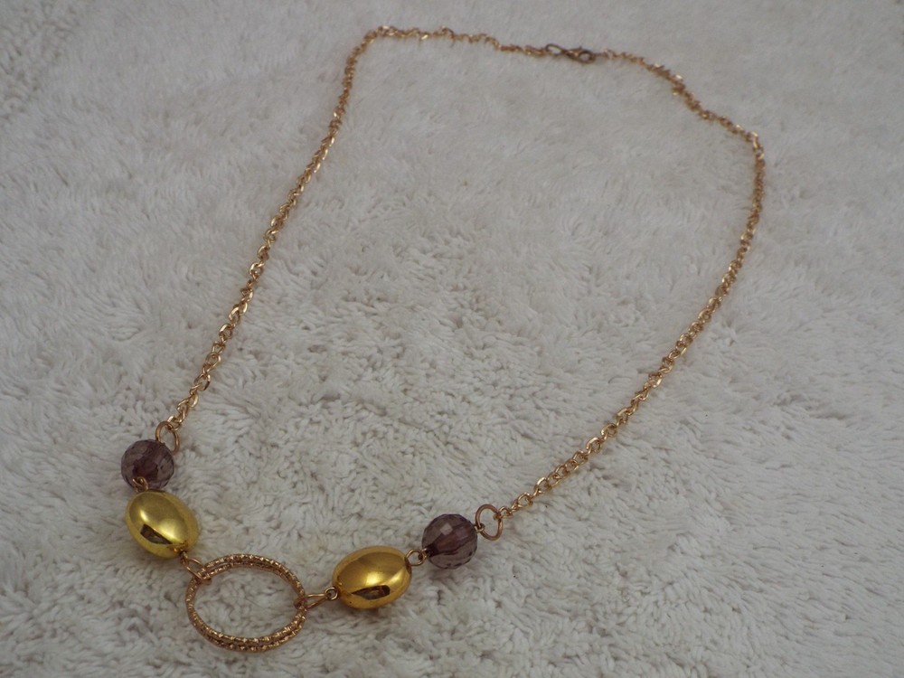 Goldtone Bead Chain Necklace