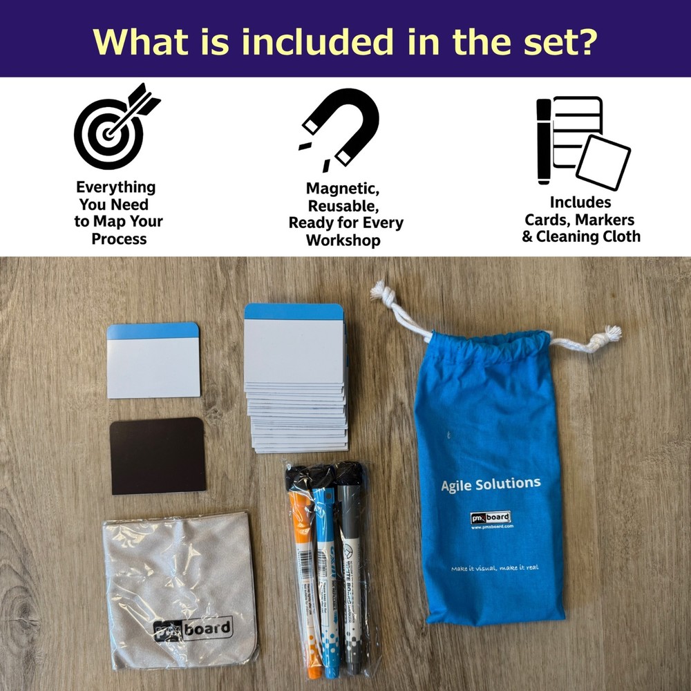 Value Stream Mapping Magnetic Cards Type 2 Lean Kaizen Process Mapping Tool