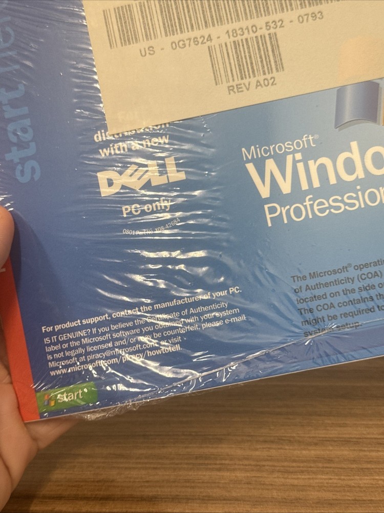 Dell Microsoft Windows XP Professional Version 2002 Software - New Sealed