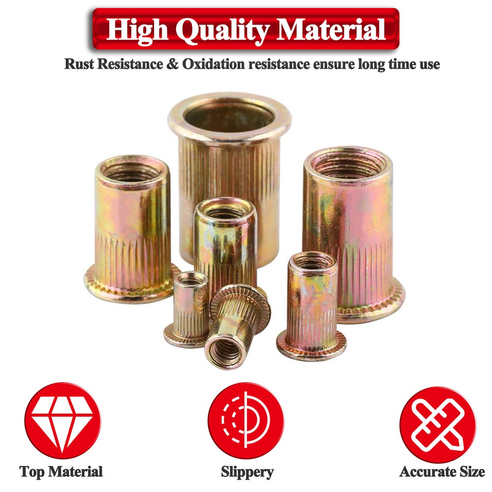 830PC Metric Rivet Nut Kit For Rivnut Tool Nut Setter Thread Setting Nutsert Gun