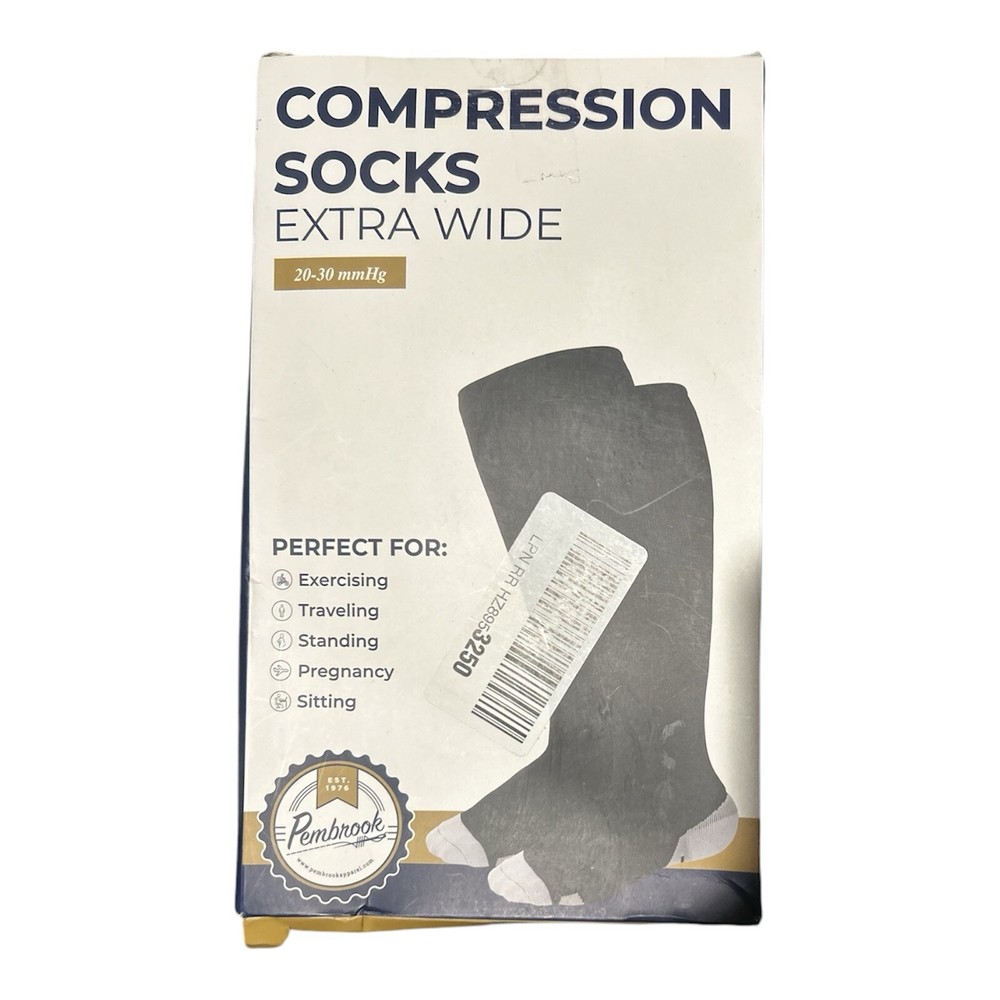 Pembrook Extra Wide Compression Socks – Black Support for Comfort & Circulation