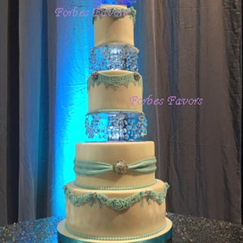 Elegant 2 Piece Set Crystal Cake Separators Wedding Cake Stands