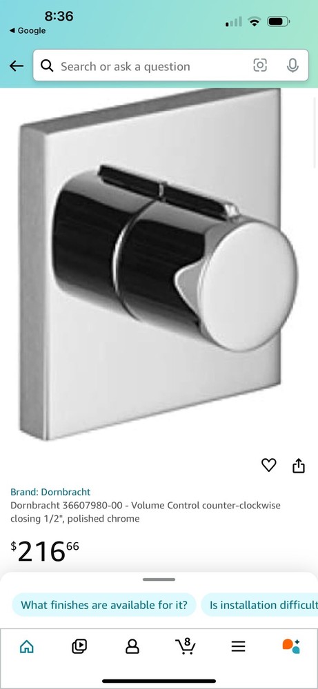 IMO Wall valve anti-clockwise closing 1/2" - Chrome