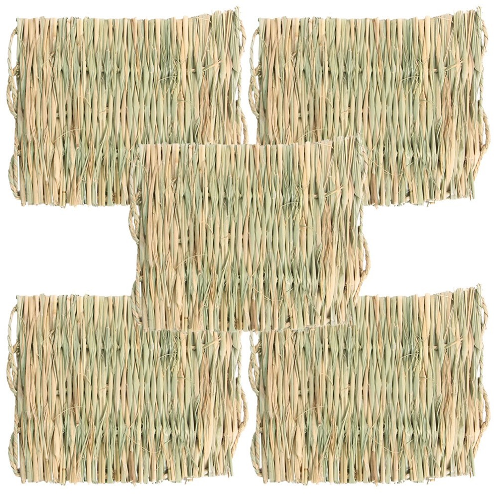 5 Pcs Rabbit Mat Grass Woven Seagrass Bunny For Bedding Rabbits