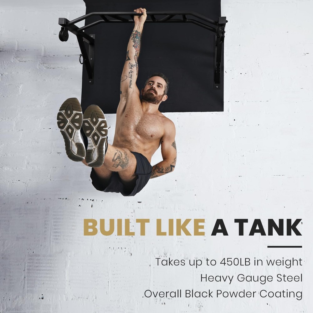 Multifunctional Wall Mounted Pull Up Bar with Pulley System (48" APART)