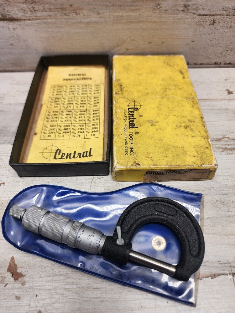 Vintage Central Tool Co. 0"-1" Micrometer in Original Box