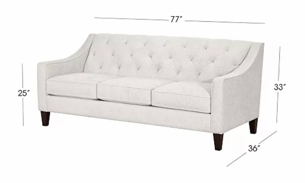77" Fabric Tufted Slope Arm sofa