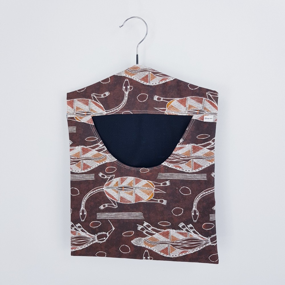 Peg Bag Handmade Aboriginal Art Turtle Ptrint Lined Laundry Clothes Peg Holder