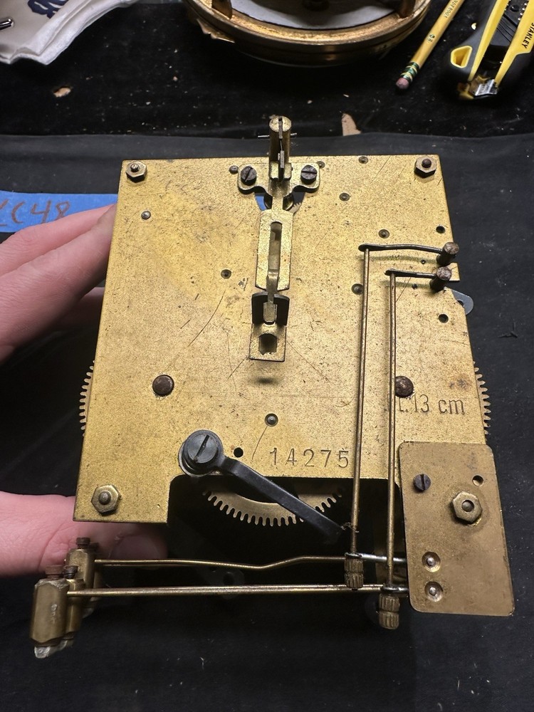 (CC48) - ANTIQUE 14275 GERMAN MANTEL CLOCK MOVEMENT