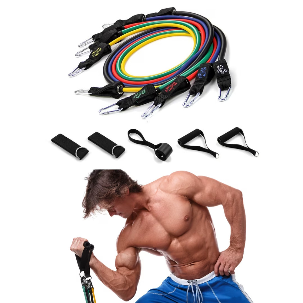 Heavy Resistance Bands Workout Band Set - Stackable Adjustable Weight Exercise B