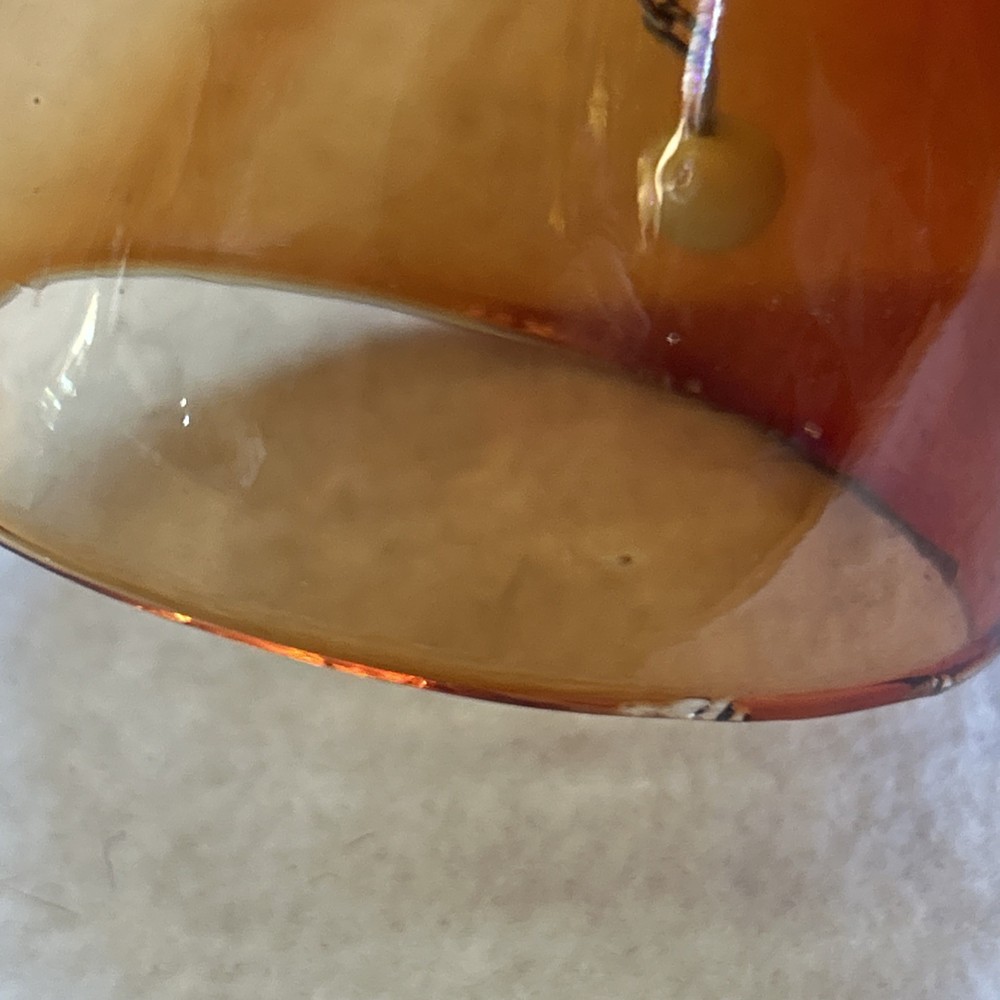 Hand blown Red Orange Glass Bell