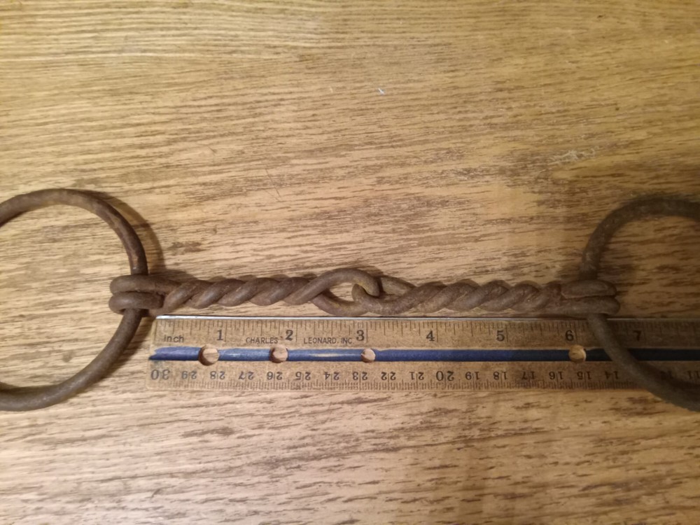 Used loose ring iron snaffle bit twisted wire mouth 6 in