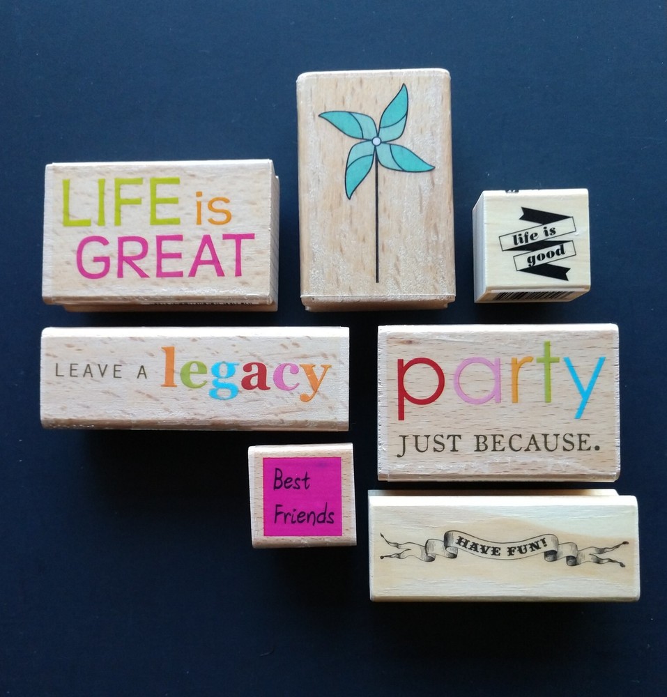 Rubber Stamp Set Good Life 7pc