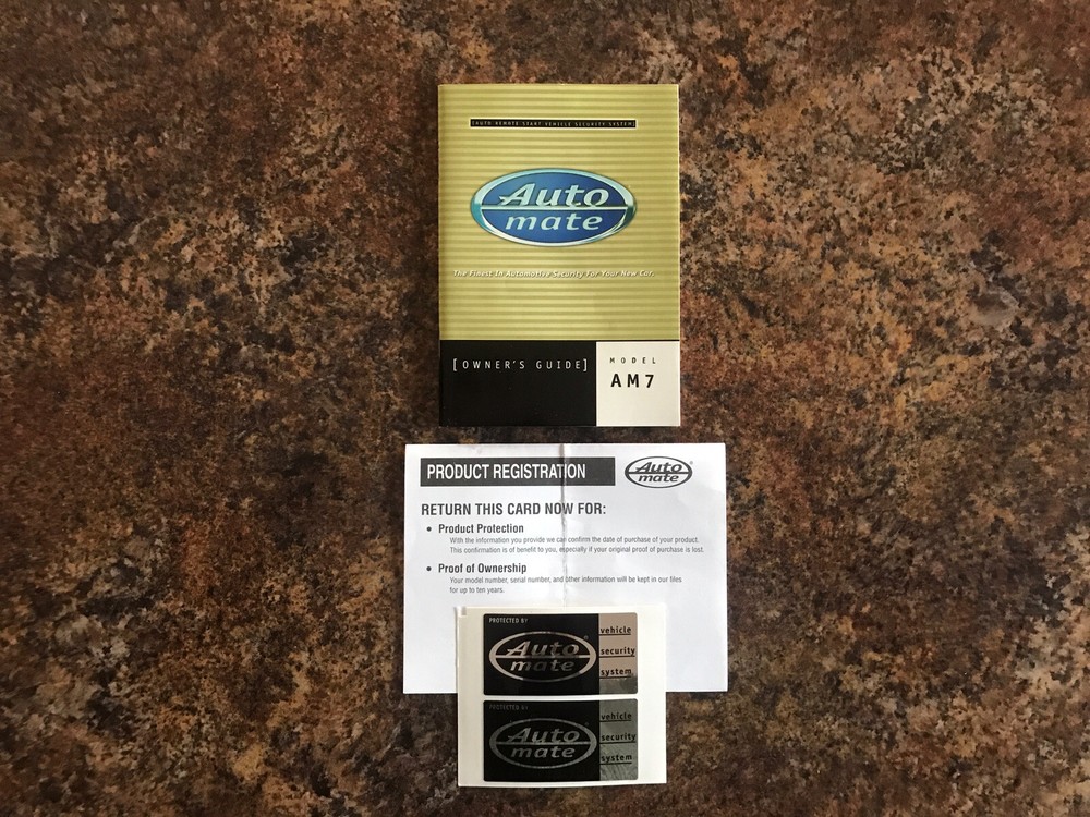 2005 2006 AutoMate Remote Start Keyless Entry System Owners Guide - Model AM7