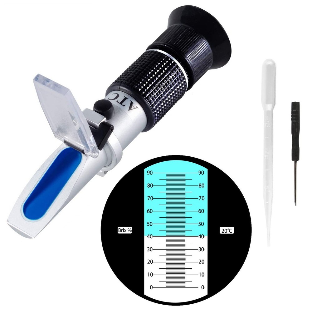 Brix Refractometer 0~90%, Handheld Sugar Refractometer, High 0~90%