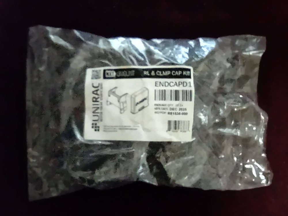 Unirac Black Solar Panel Rail End Caps ENDCAPD1 - 20 Count