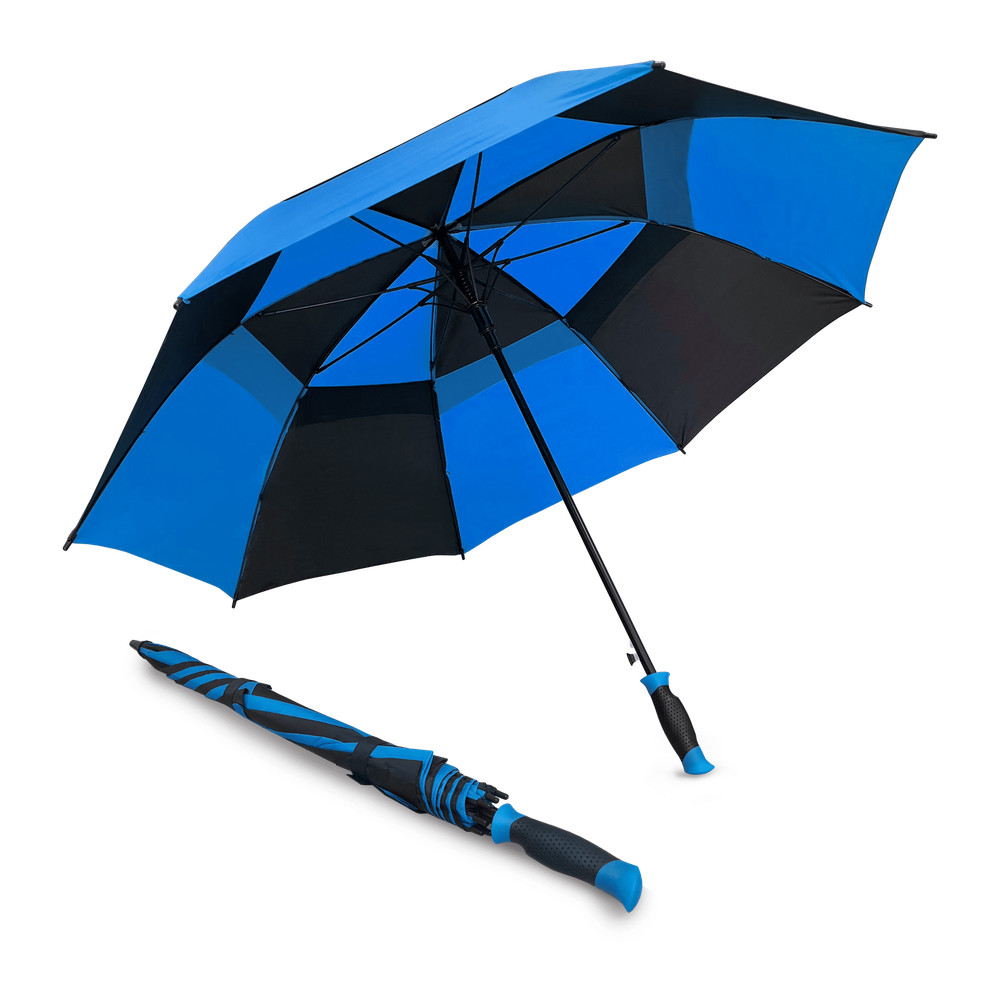 Double Canopy Golf Rain Umbrella Gray Black