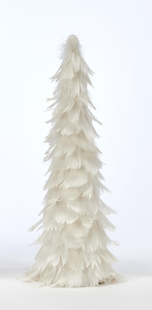 Feather Christmas Tree Tabletop Decoration, White 1ft,