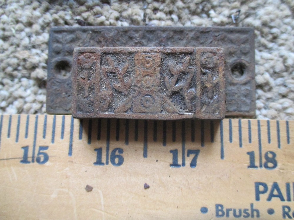 Ornate Victorian cast iron Window pulls cabinet cupboard drawer 1800's