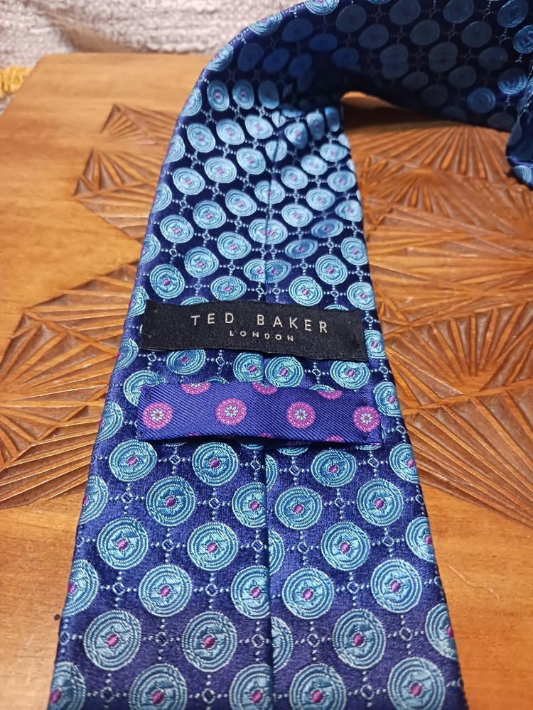 Ted Baker Geometric Printed Blue Tie
