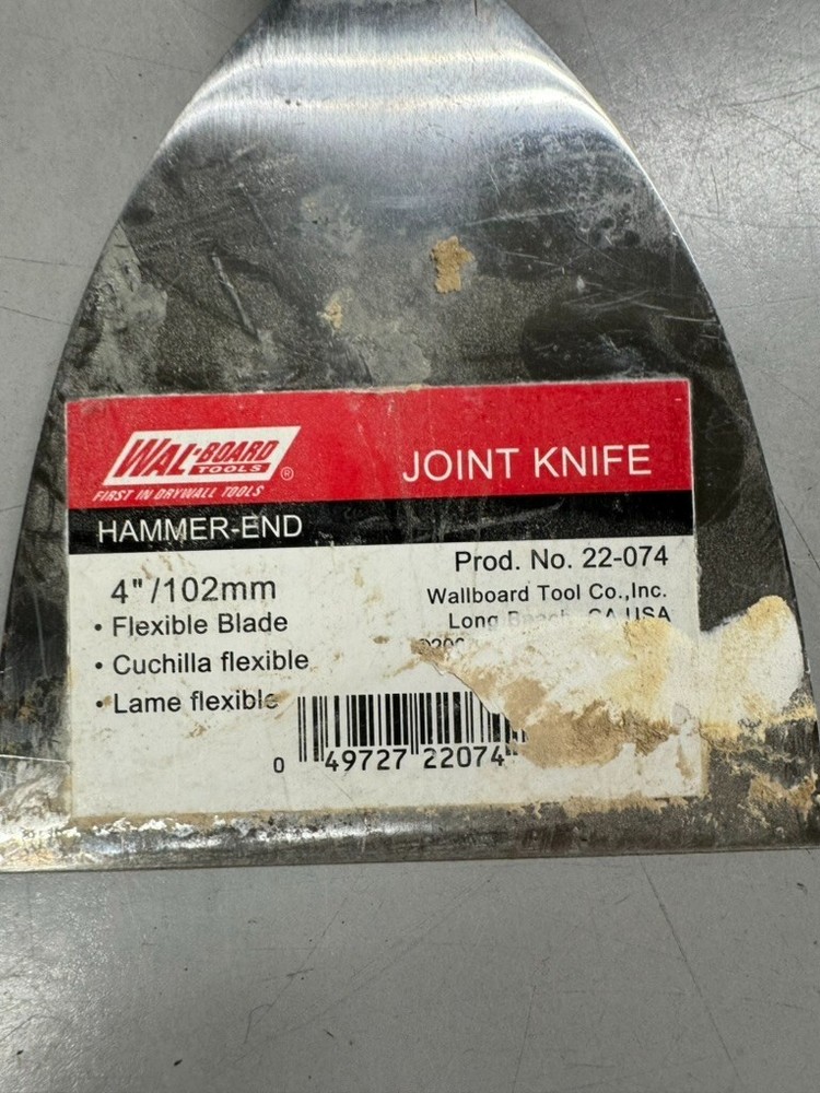 WAL-BOARD Tools 4” Hammer-End Joint Knife Flexible Blade