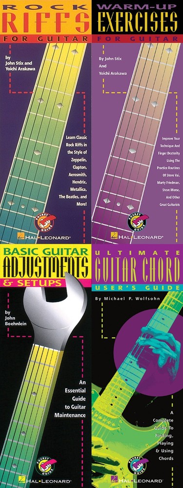 Pocket Reference Value Pack for Guitar Learn to Play Chords Riffs 4 Guide Books