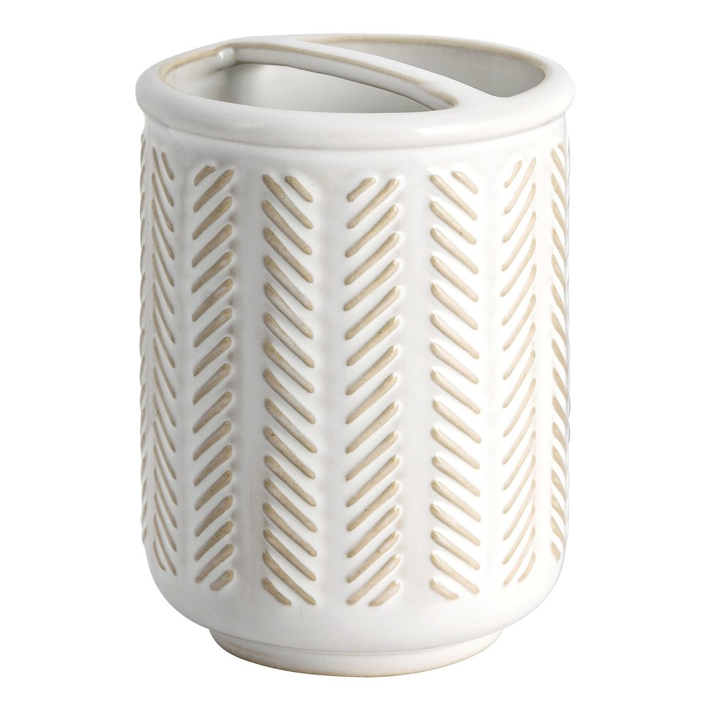 Reactive Glazed Textured Ceramic Toothbrush Holder Storing Toothpaste Bathroom