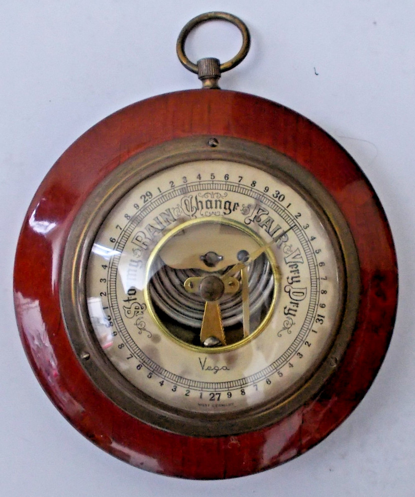 Vintage Vega Round Wall Barometer - Germany - missing needle (read description)