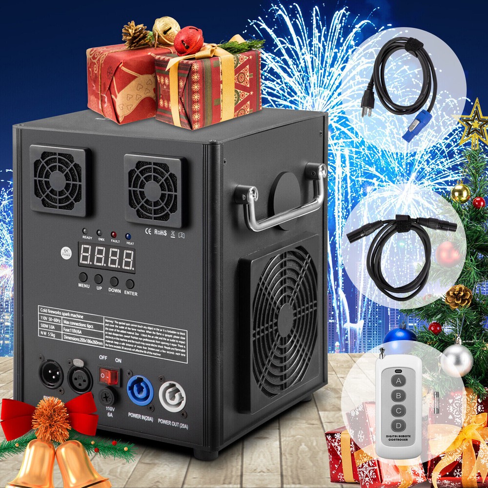 2PCS 700W Cold Spark Machine DMX Firework Machine 5-16ft Wedding DJ Show Light