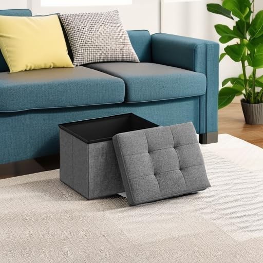 Small Folding Storage Ottoman Foot Rest Stool