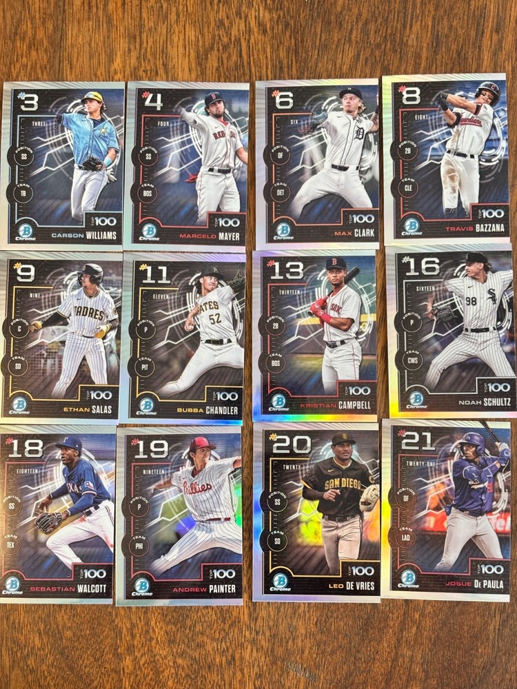 2025 Bowman Top 100 Insert You Chose! Complete Your Set!