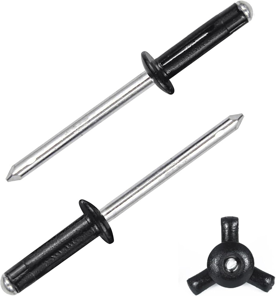 3/16" X 5/8" Tri-Fold Rivets Assortment - 60Pcs,Black Tri-Fold Exploding Pop Riv