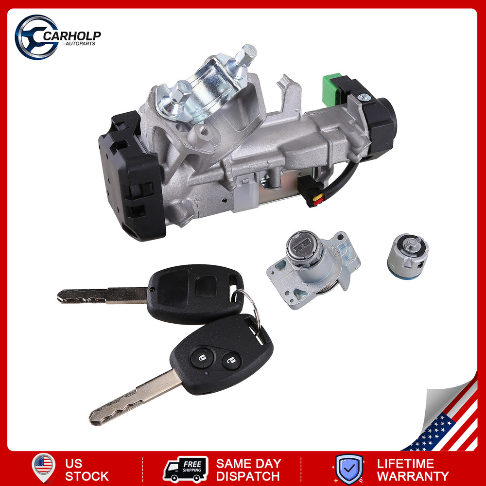 IGNITION+DOOR LOCK CYLINDER SWITCH ASSEMBLY KIT 2 REMOTE KEYS For 2007-2011 CRV