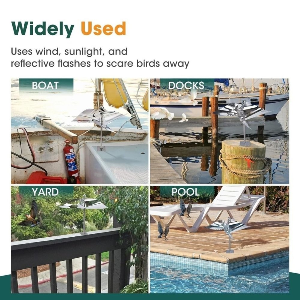 NEW!! 2 Pack Windmill Reflectors Bird Repellent & Deterrent