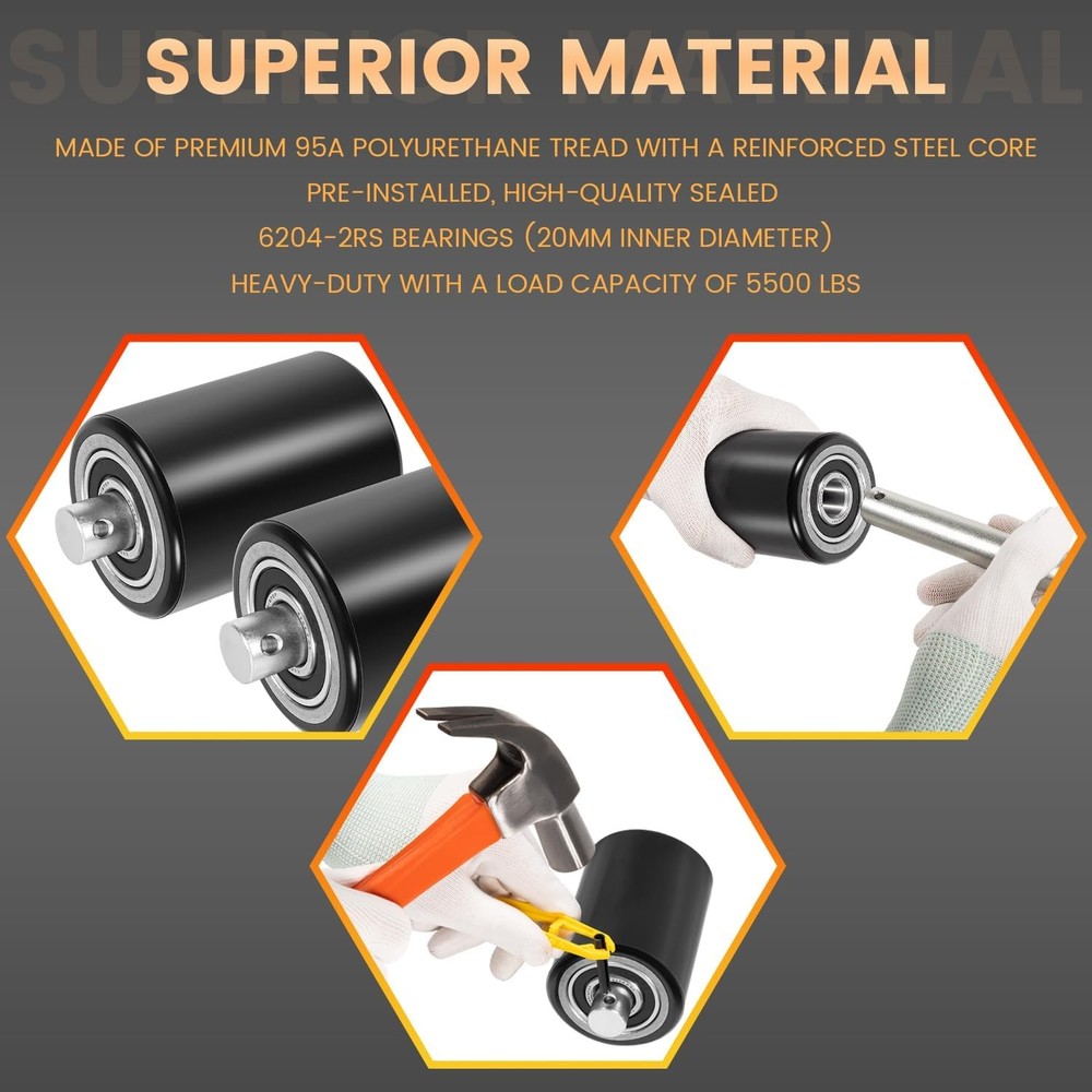 for Crown PTH50 Pallet Jack Front Load Wheels Replacement Kit Front Load Roller