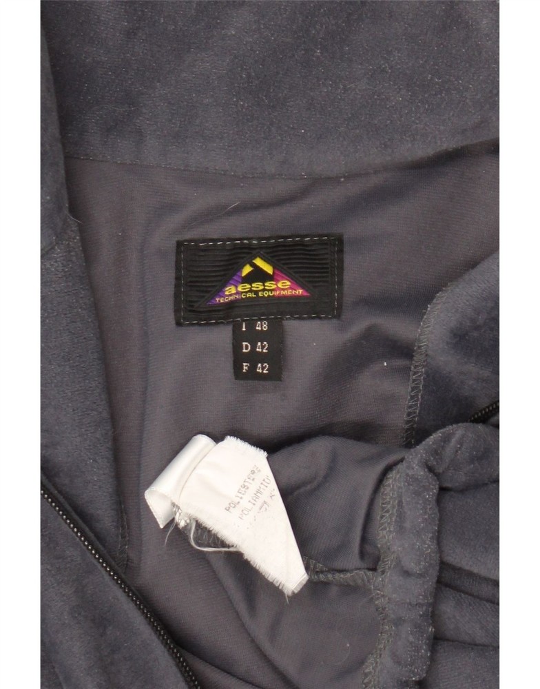 Aesse Mens Velour Tracksuit Top Jacket IT 48 Medium Grey Polyester UV10