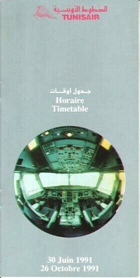 Tunisair timetable 1991/06/30