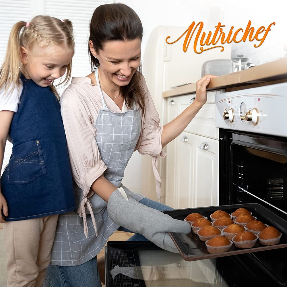 Nutrichef NCBKSTK 8Pc Stackable Carbon Steel Bakeware-Brow