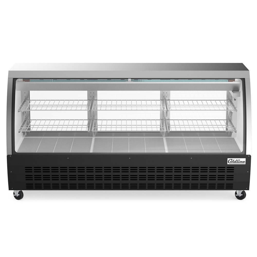 Deli case 64" Gravity Coil. S/S, installed casters