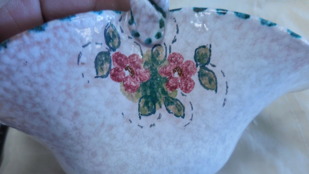 Glass Handled Basket -- Hand Painted