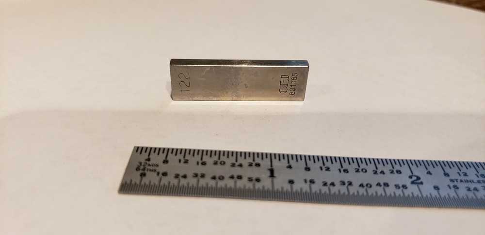 .122" CEJ Rectangular Steel Gage Gauge Block, Grade B