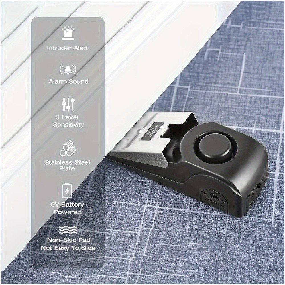 Precision-Made Robust Stable Quick-Install 3PCS Dual-Function Door Stopper Alarm