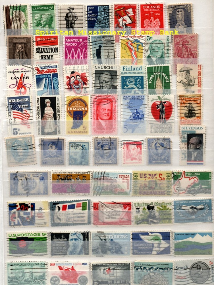 5¢ Stamps:  55 Assorted  US Cancelled Postage (11-036)