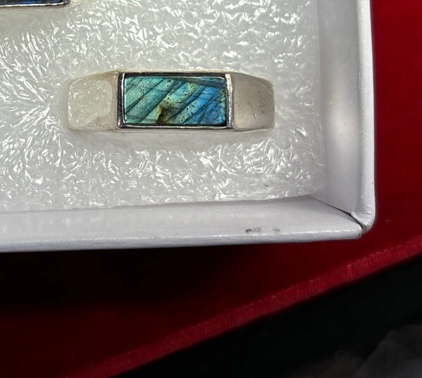mens sterling silver ring Size 9 Labradorite