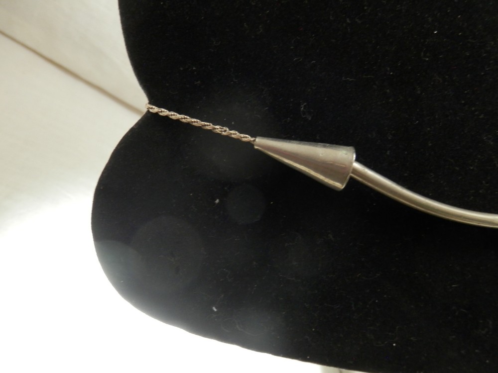 Unique Statement Dangle Spoon Necklace 24" Silver Twist Chain